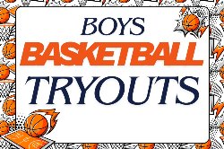 boys basketball tryouts decorative image with basketballs